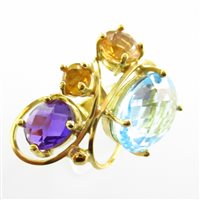 Ringe Damiata Gioielli Dame in Gelbgold Quarzo idrotermale 3208/102-D199 - 3208/102-D199